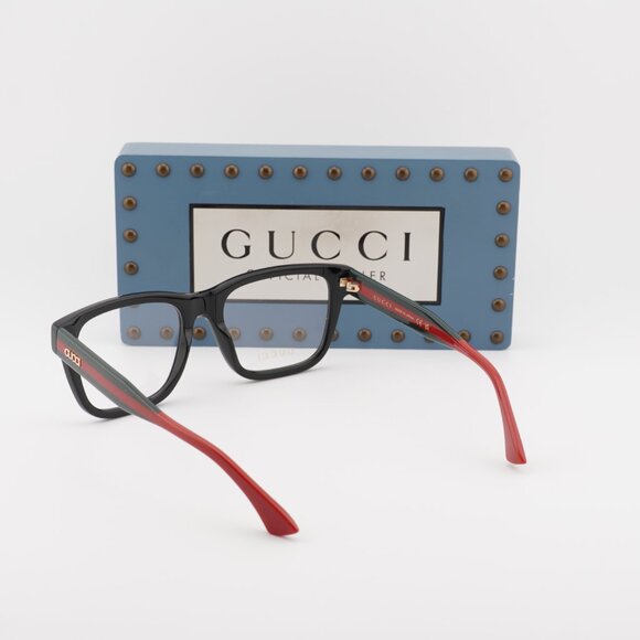 Gucci GG1870O 005 Square Eyeglasses 56mm - Black/Green/Red - Picture 10 of 12